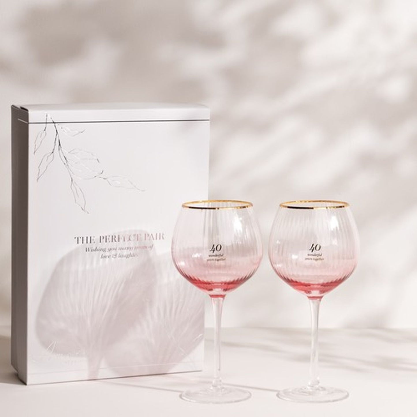 Amore Gin Glasses Set of 2 - 40th Anniversary - Pink