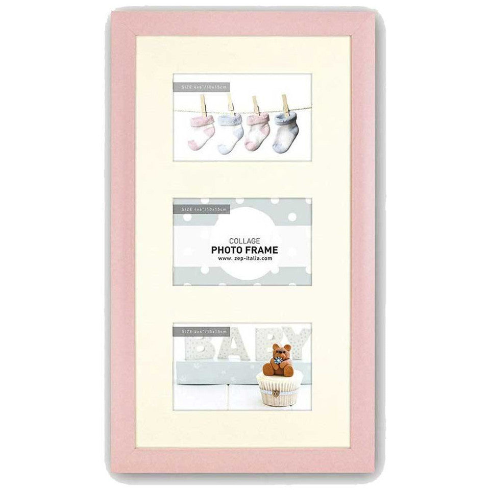 Pink Multi Photo Frame 6x4 - 3 Photos