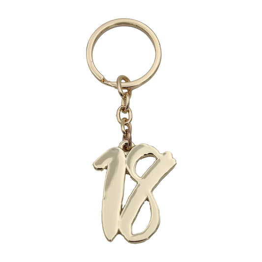 Juliana 18th Birthday Keyring - Gold Keyring - 18th Birthday Gift