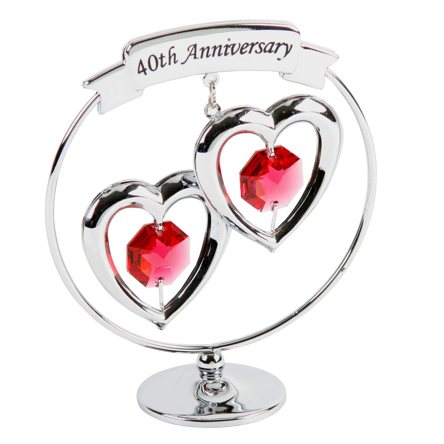 Crystocraft 40th Anniversary Two Hearts Ornament