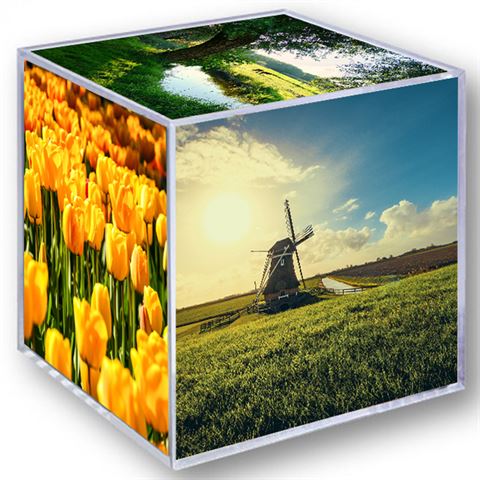 Acrylic Photo Cube for 6 Photographs - Large - 3.54x3.54x3.54 inches