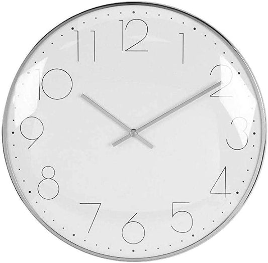 Hometime Round Wall Clock Chrome Plated - Silver