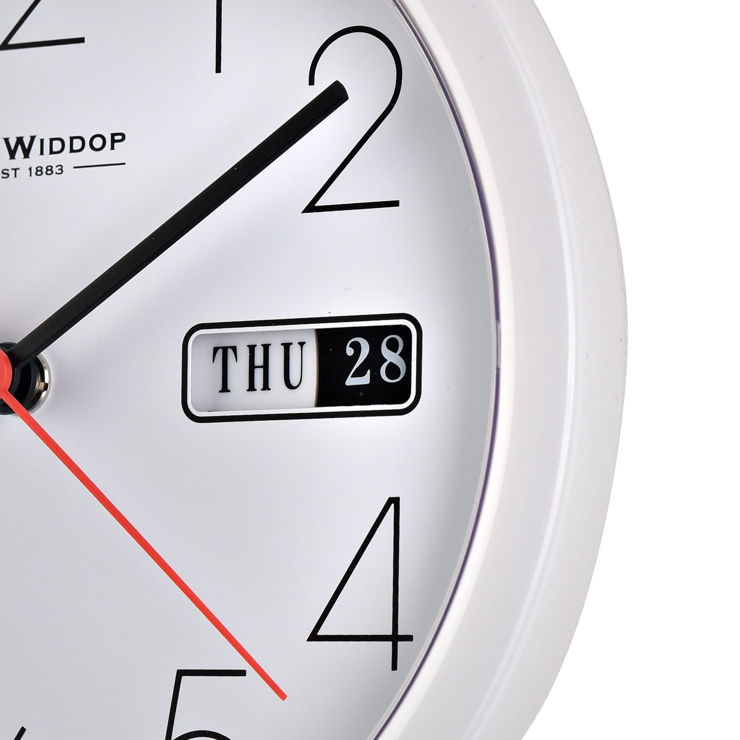 William Widdop White Wall Clock | Time Day & Date Clock