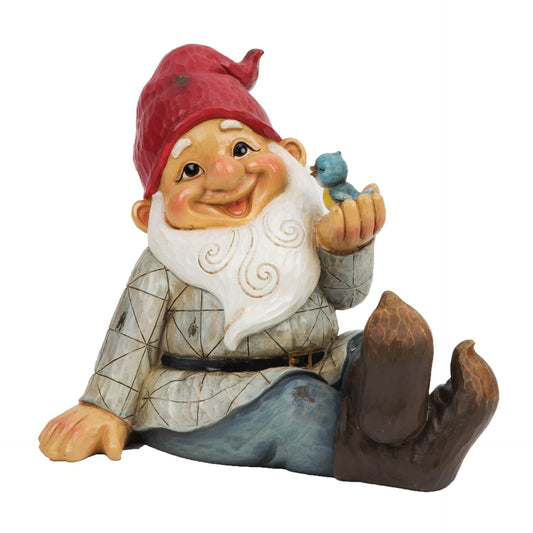 Country Living Garden Gnome with Bird on Hand