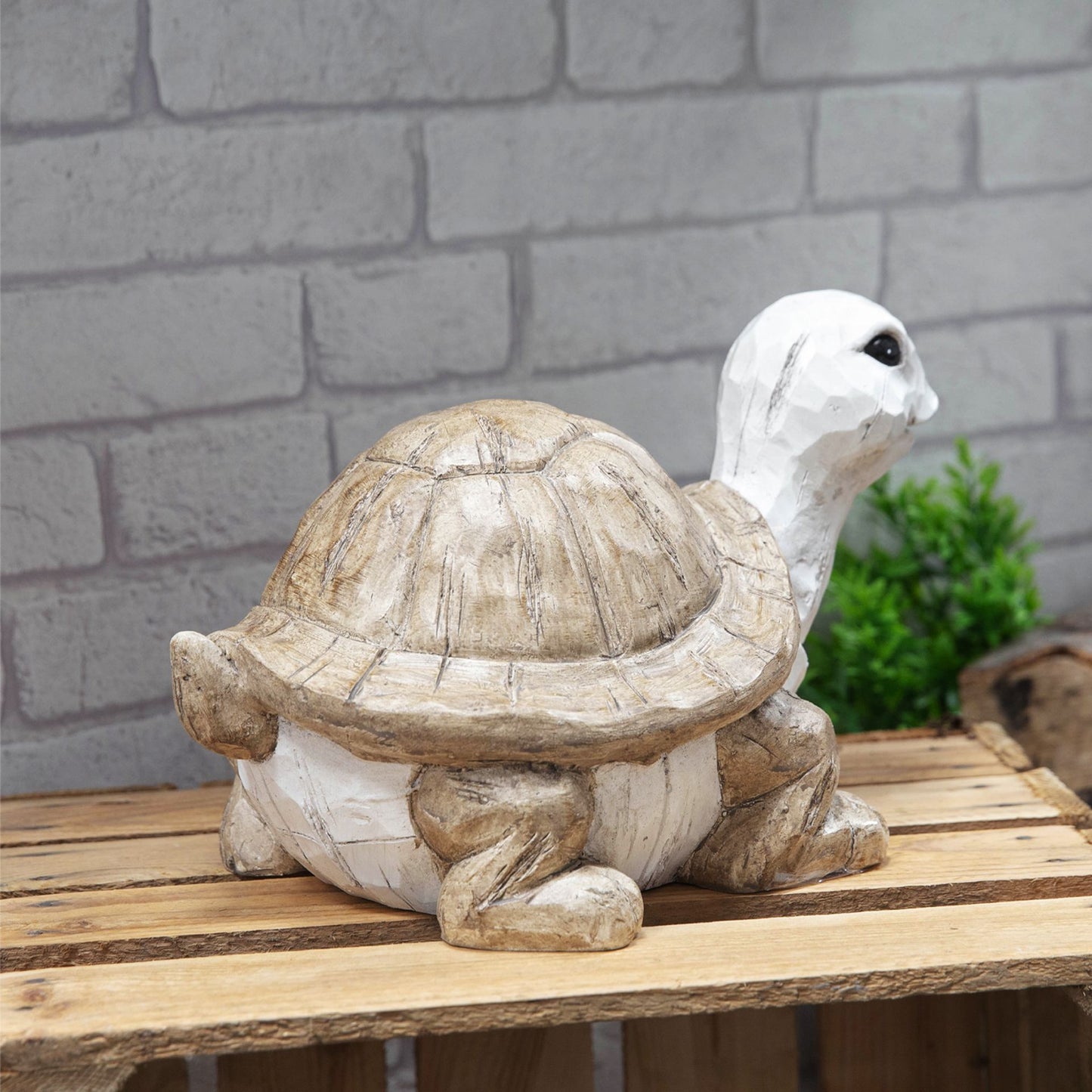 Tortoise Carved Wood Effect Garden Ornament