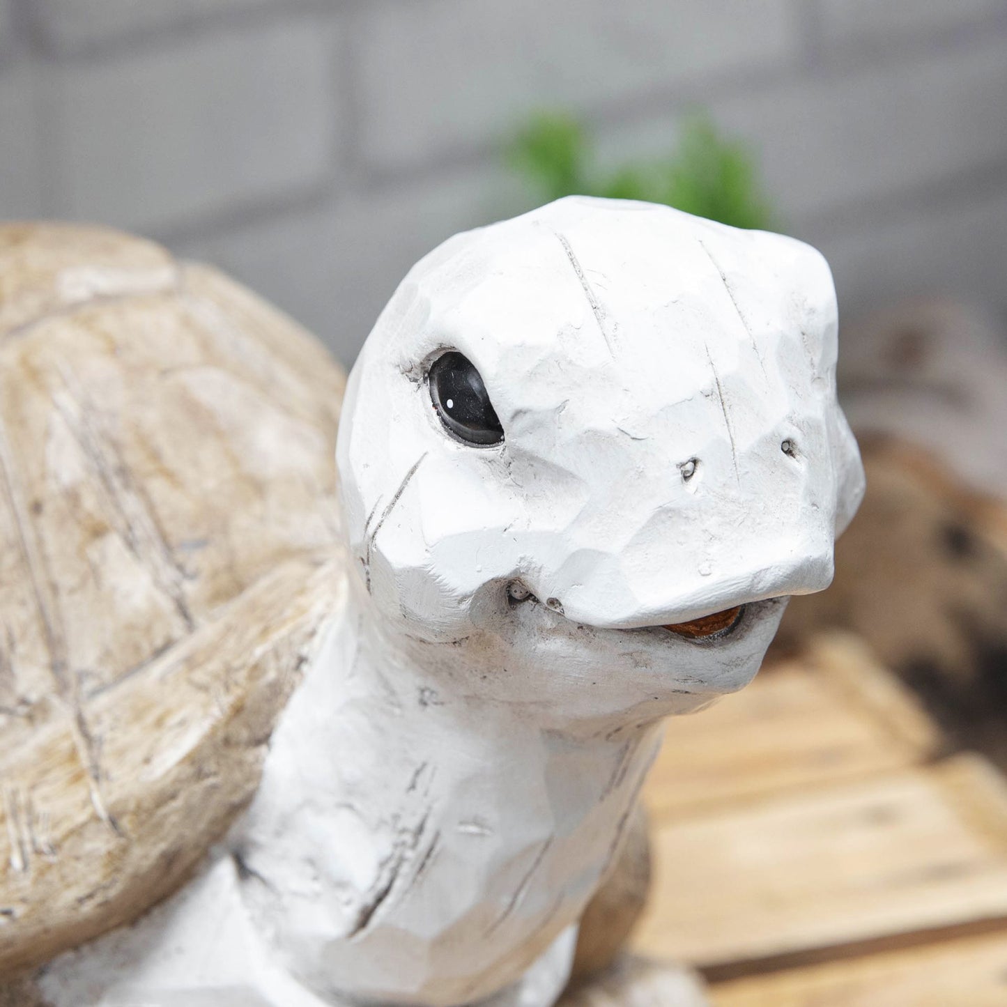 Tortoise Carved Wood Effect Garden Ornament