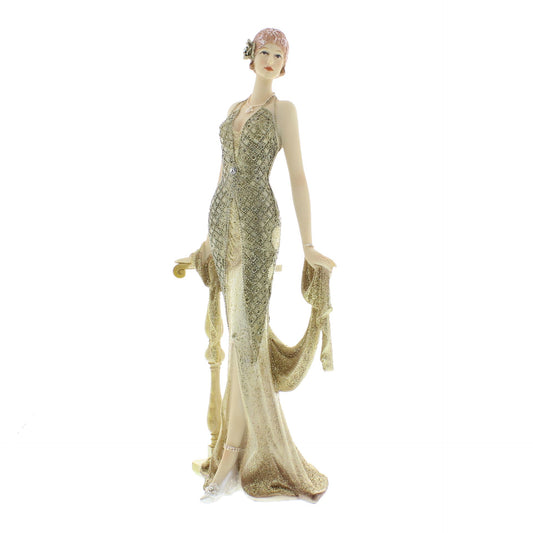 Broadway Belles "Lucia" Lady Figurine, Gold Glitter Dress