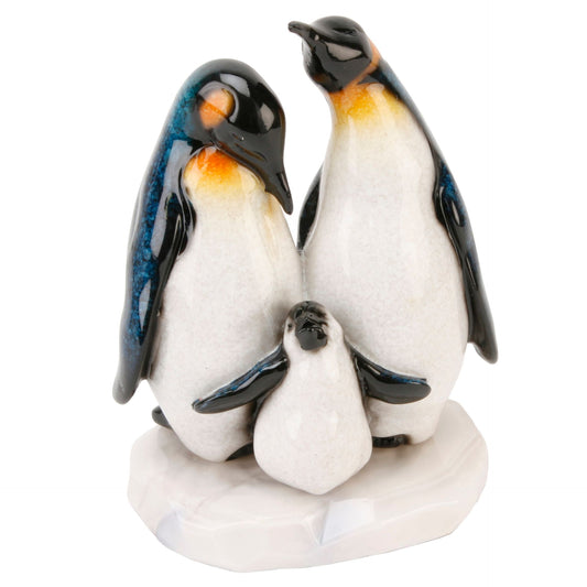 Naturecraft Penguin Family Glass Ornament