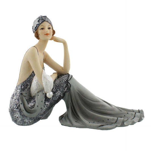 Broadway Belles "Suzie" Lady Figurine, Silver Glitter Dress