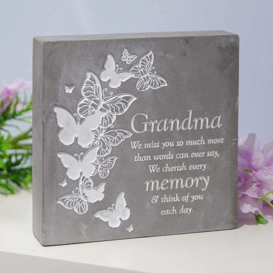 Graveside Plaque. Thoughts of You, 16 x 16 x 4 cm Grandma