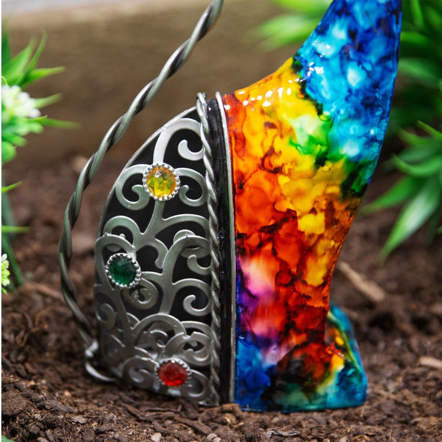 Juliana Natural World Hand Painted Decorative Multicolour Cat Ornament