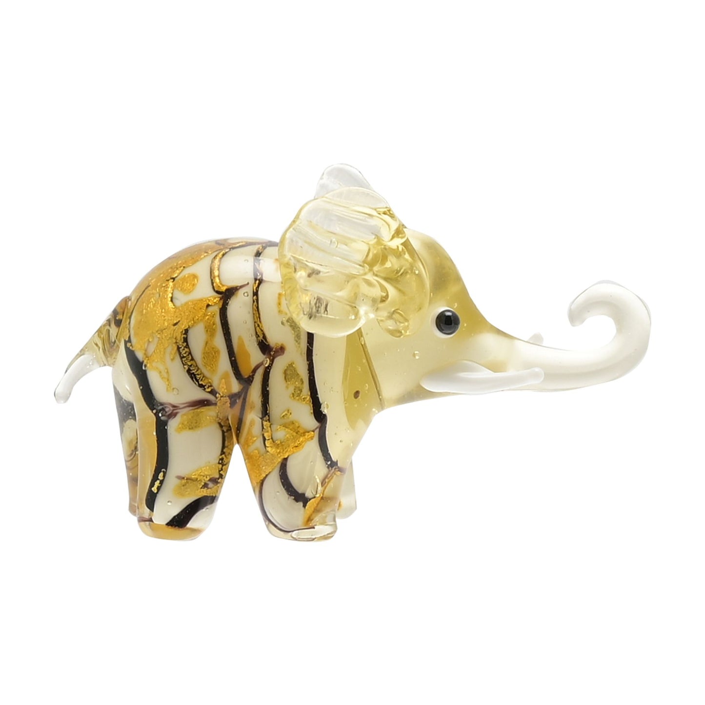 Juliana Objets d'art Small Glass Figurine Brown Golden Elephant Glass Paperweight Ornament 63150