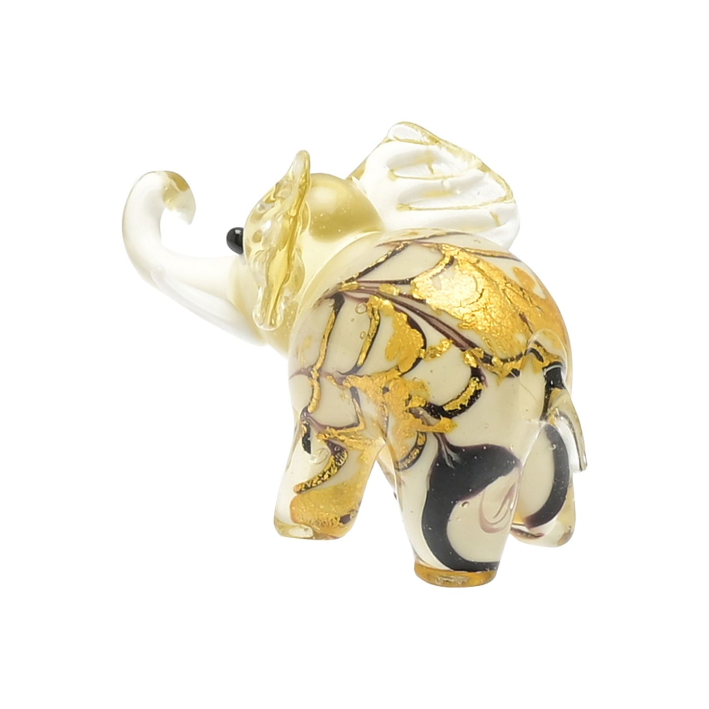 Juliana Objets d'art Small Glass Figurine Brown Golden Elephant Glass Paperweight Ornament 63150