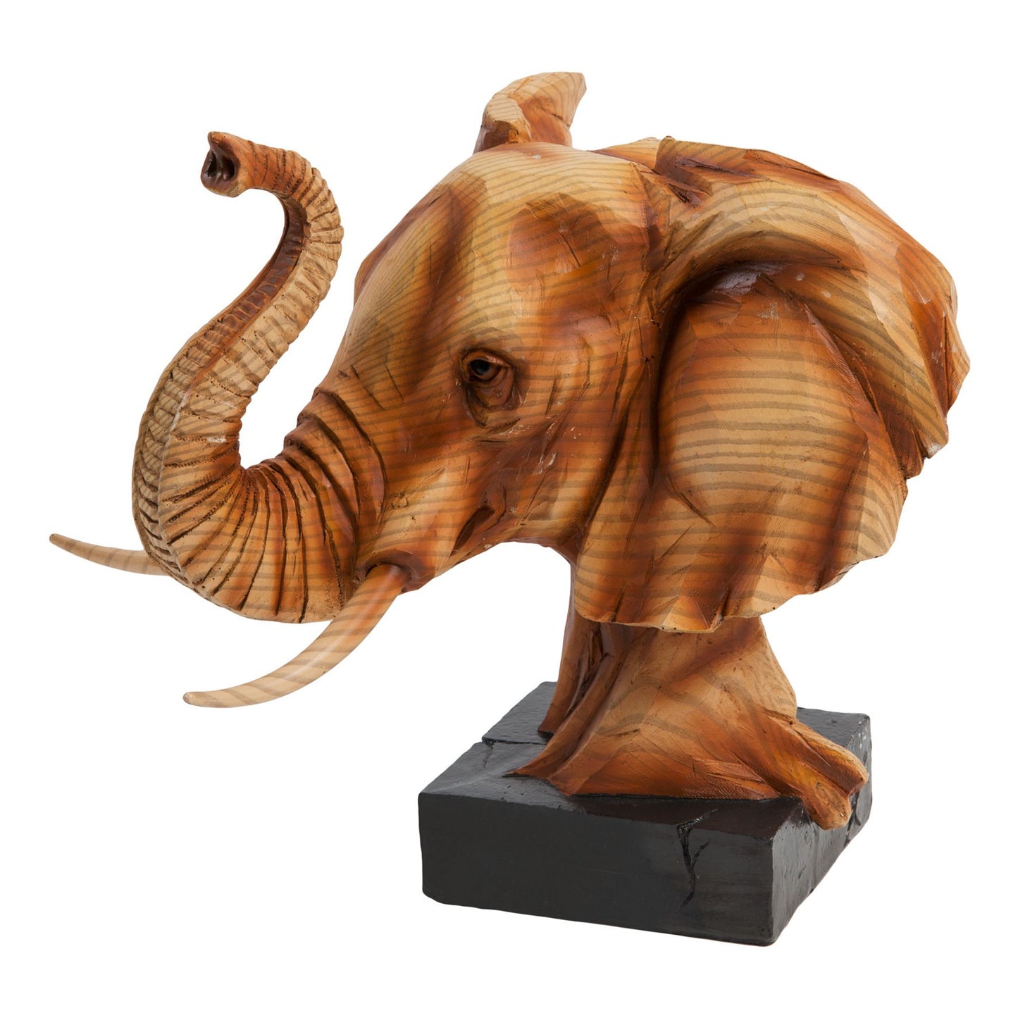 Naturecraft Elephant Head Wood Effect Resin Figurine