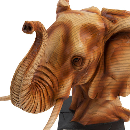 Naturecraft Elephant Head Wood Effect Resin Figurine