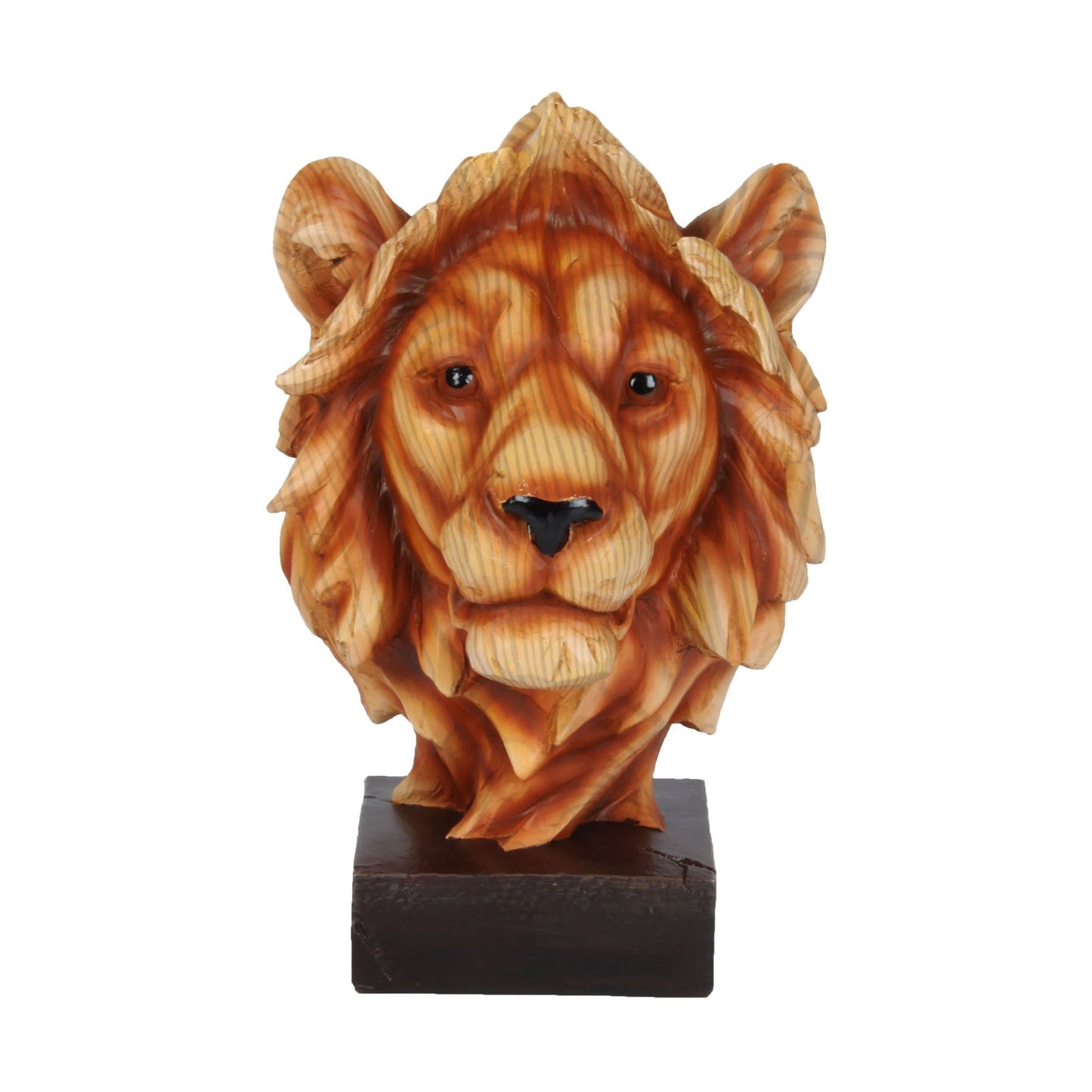 Naturecraft Lion Head Wood Effect Resin Figurine