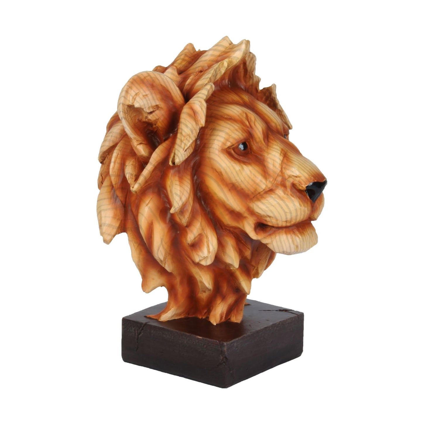 Naturecraft Lion Head Wood Effect Resin Figurine