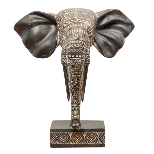 Hestia African Style Ornate Elephant Mask on Stand 32cm