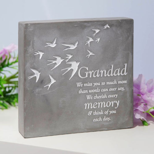Graveside Plaque. Thoughts of You, 16 x 16 x 4 cm Grandad
