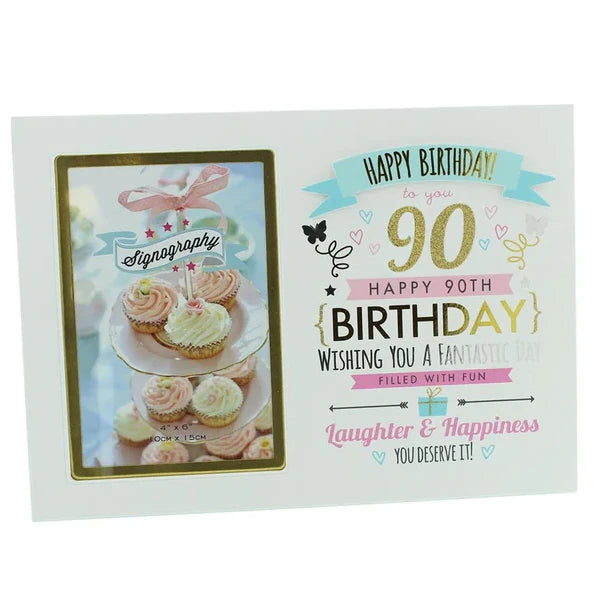 90th Birthday Photo Frame 6x4