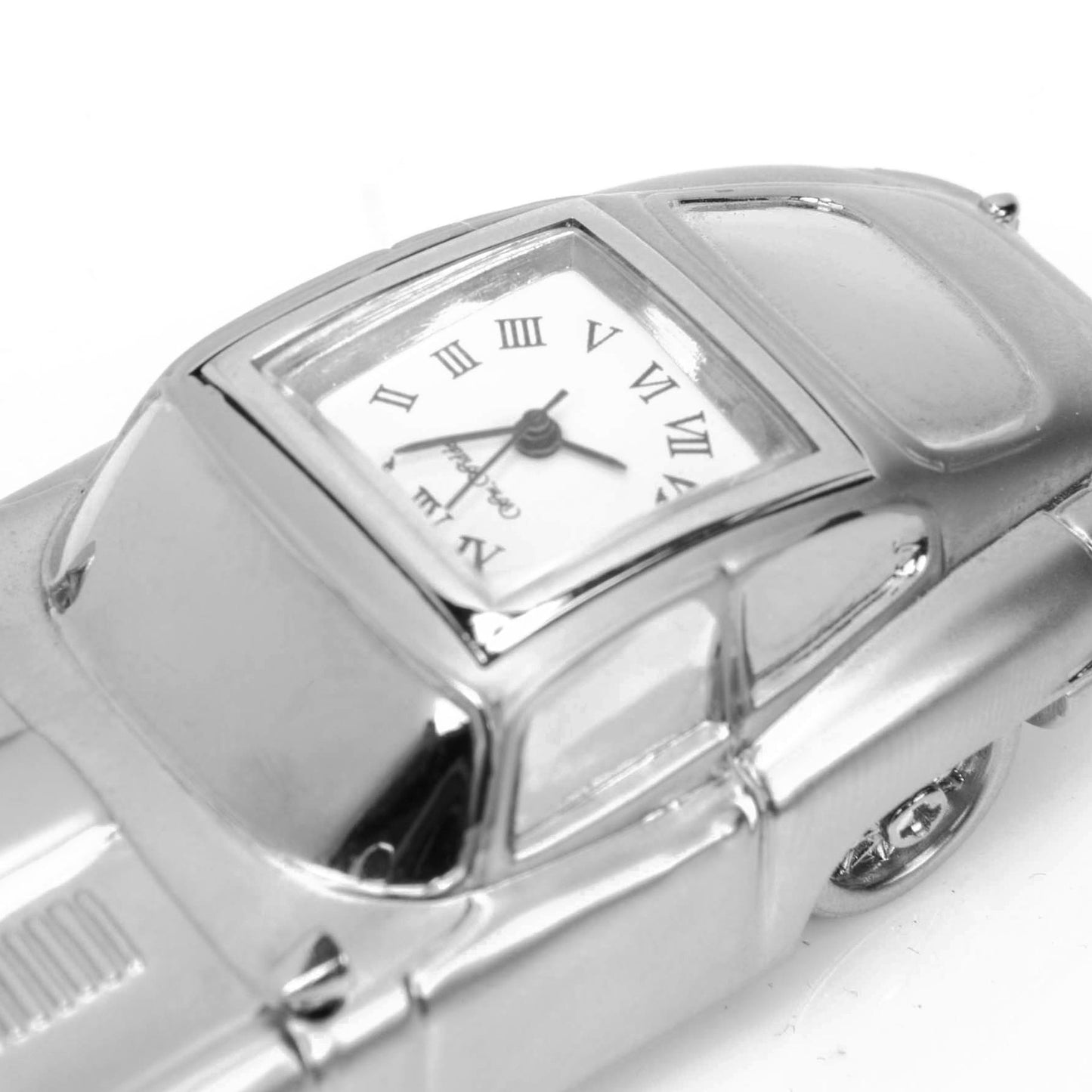 William Widdop Metal Miniature Clock - E Type Sports Car