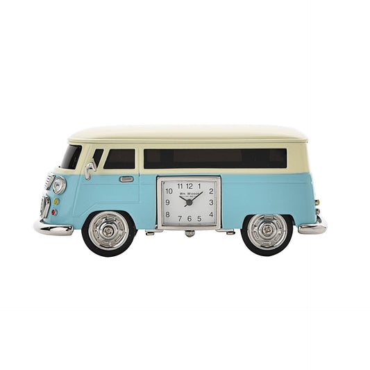 William Widdop Metal Miniature Clock - Blue Camper Van