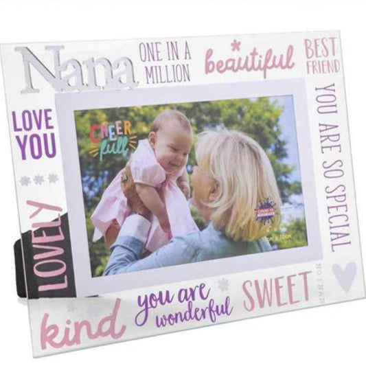 Nana 3D Word Glass & Mirror 6x4 Photo Frame