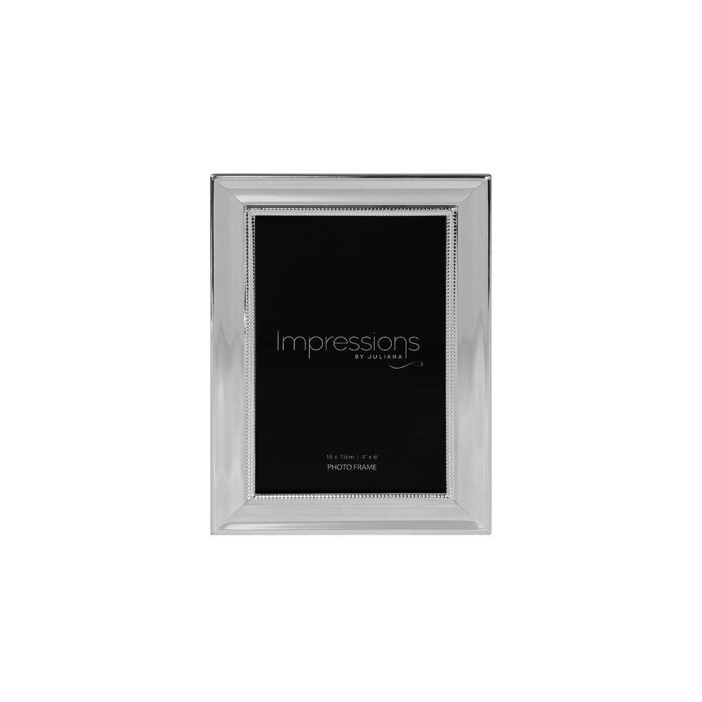 Impressions Silver Plated Frame With Beaded Edge 6x4 Inch