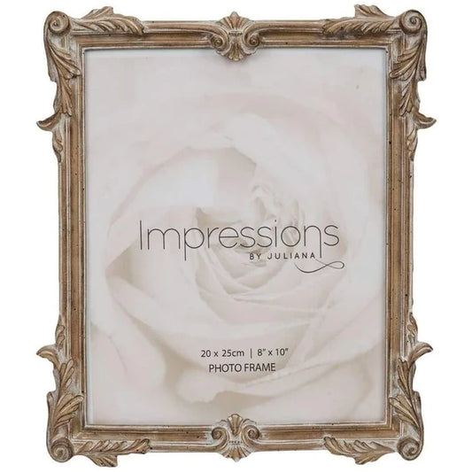 Impressions Antique Carved Wood Finish Photo Frame 10x8 Inch