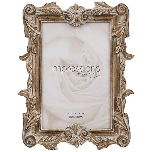 Impressions Antique Carved Wood Finish Photo Frame 6x4 Inch