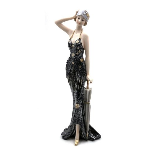 Broadway Belles "Rose" Lady Figurine, Black Glitter Dress