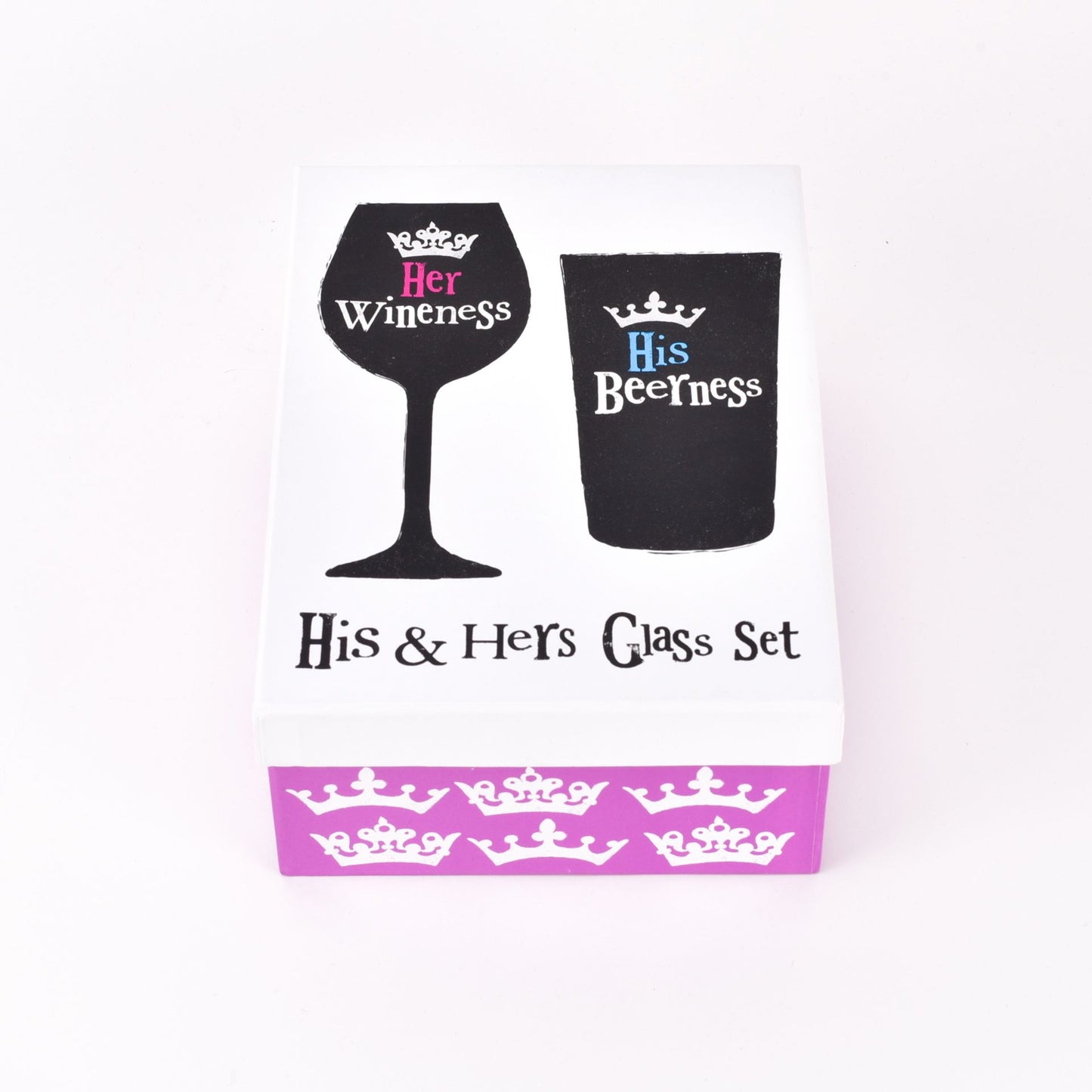 His and Hers Glasses | Set of Two | "Her Wineness" & "His Beerness"