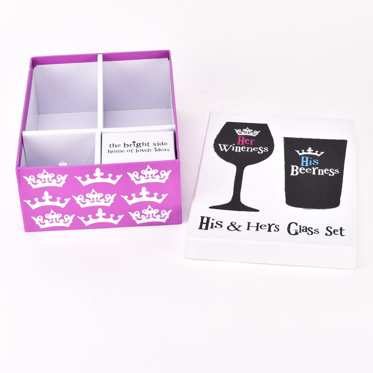 His and Hers Glasses | Set of Two | "Her Wineness" & "His Beerness"
