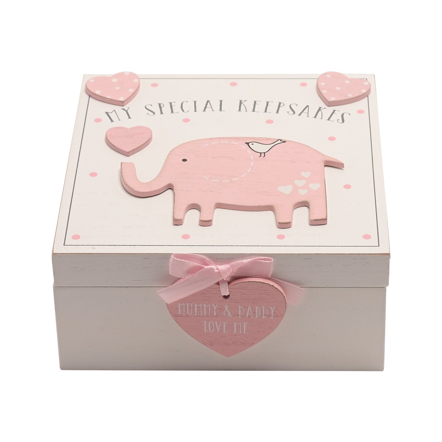 Baby Girl Keepsake Box Pink 7.5 x 16 x 16.5 cm