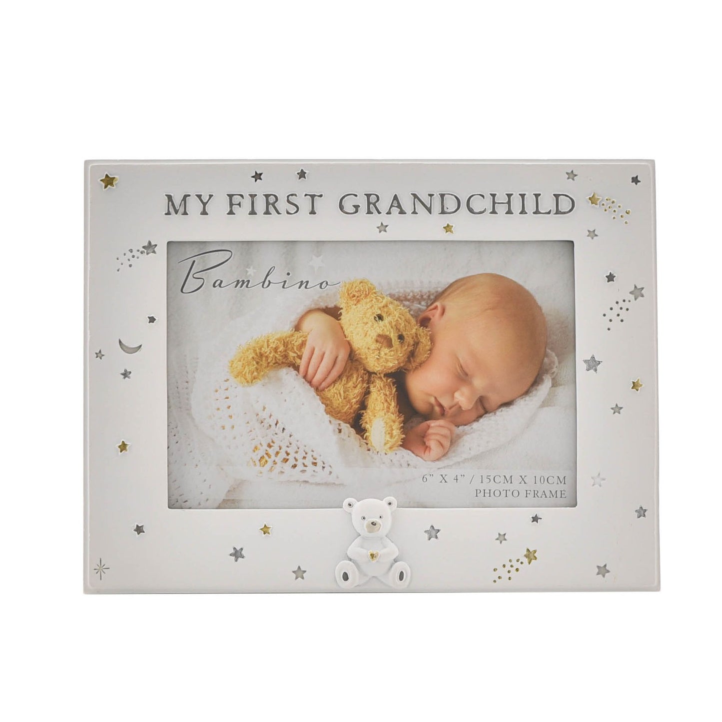 Bambino Baby Photo Frame | My First Grandchild | Teddy Bear Icon | 6 x 4 inch