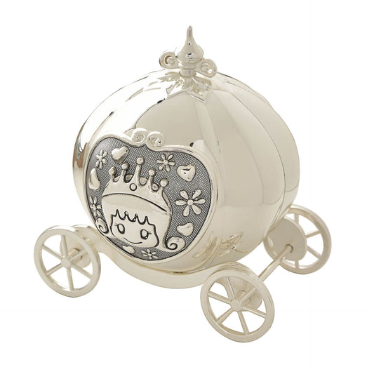 Silver Plated Cinderella Pumpkin Coach Money Box