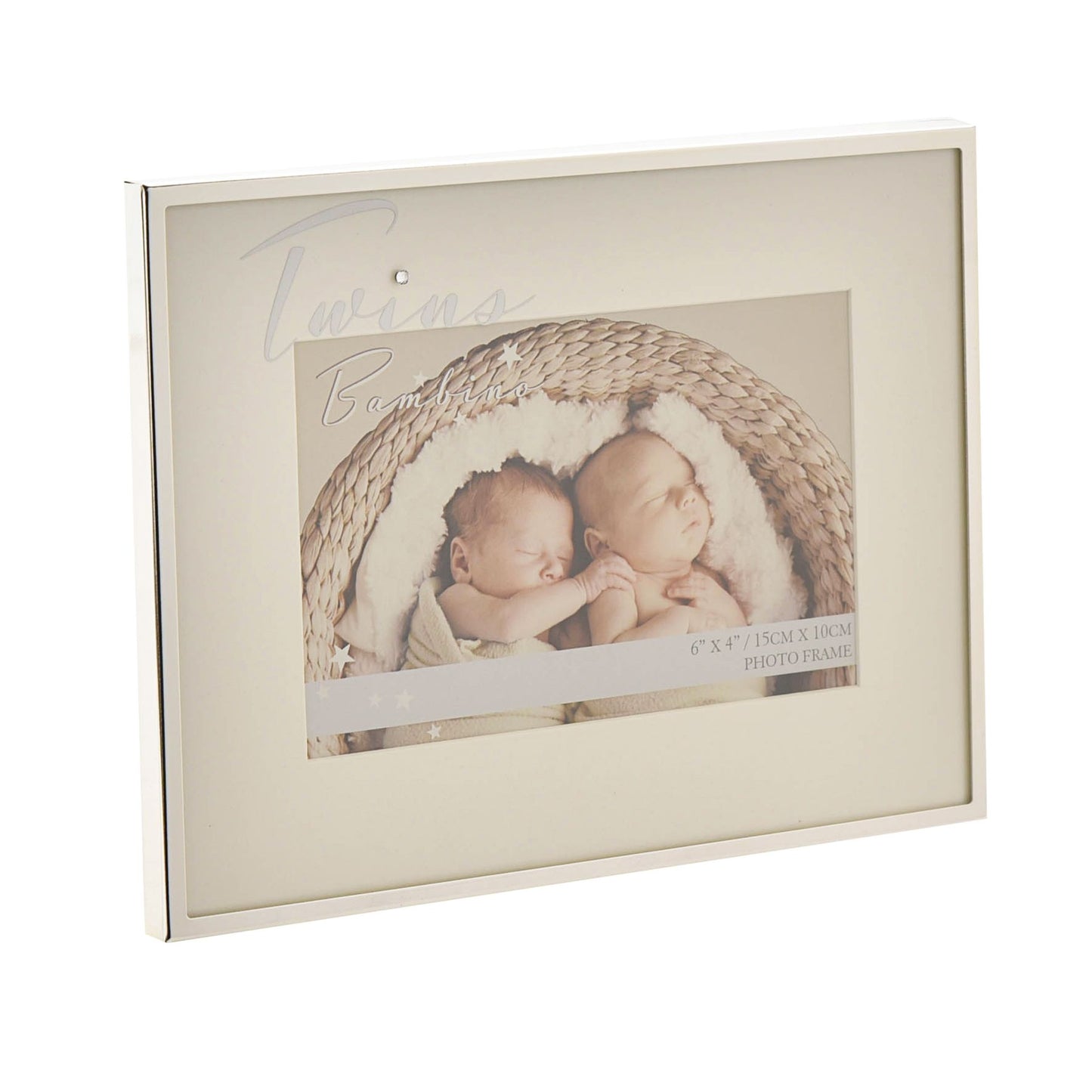 Bambino Silverplated 6x4 Twins Photo Frame