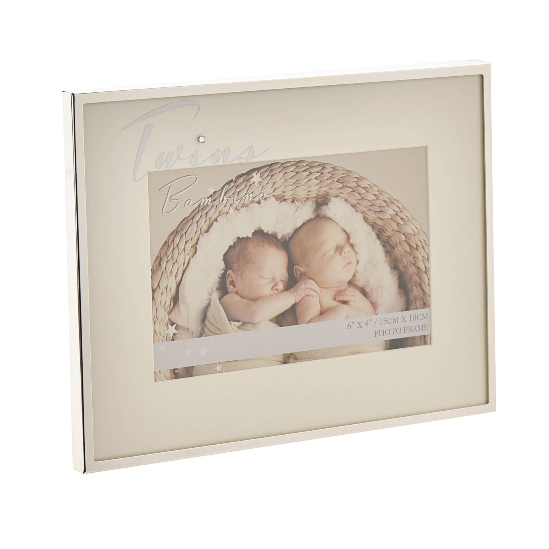 Bambino Silverplated 6x4 Twins Photo Frame