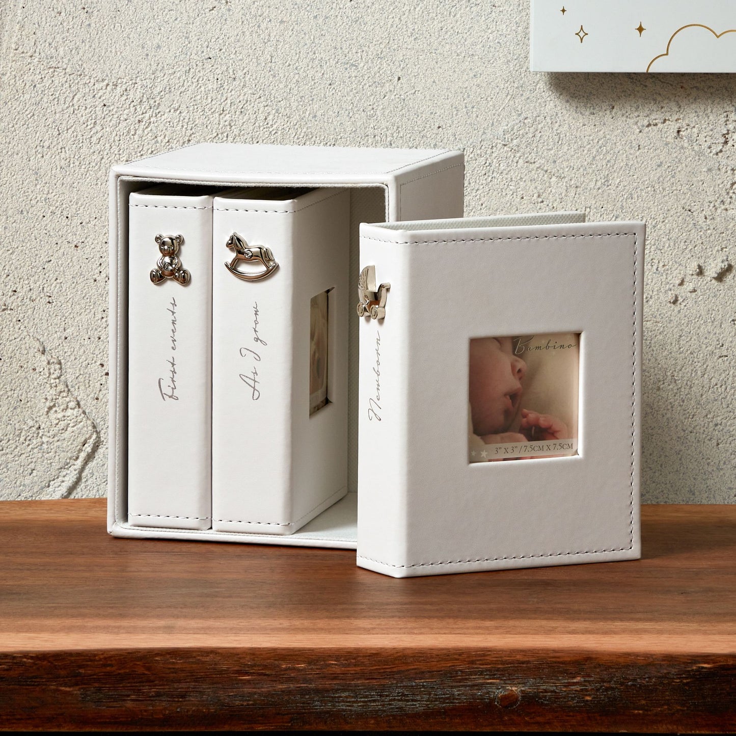 Bambino Baby White Photo Albums | Set of 3 | 72 6x4 Inch Photos