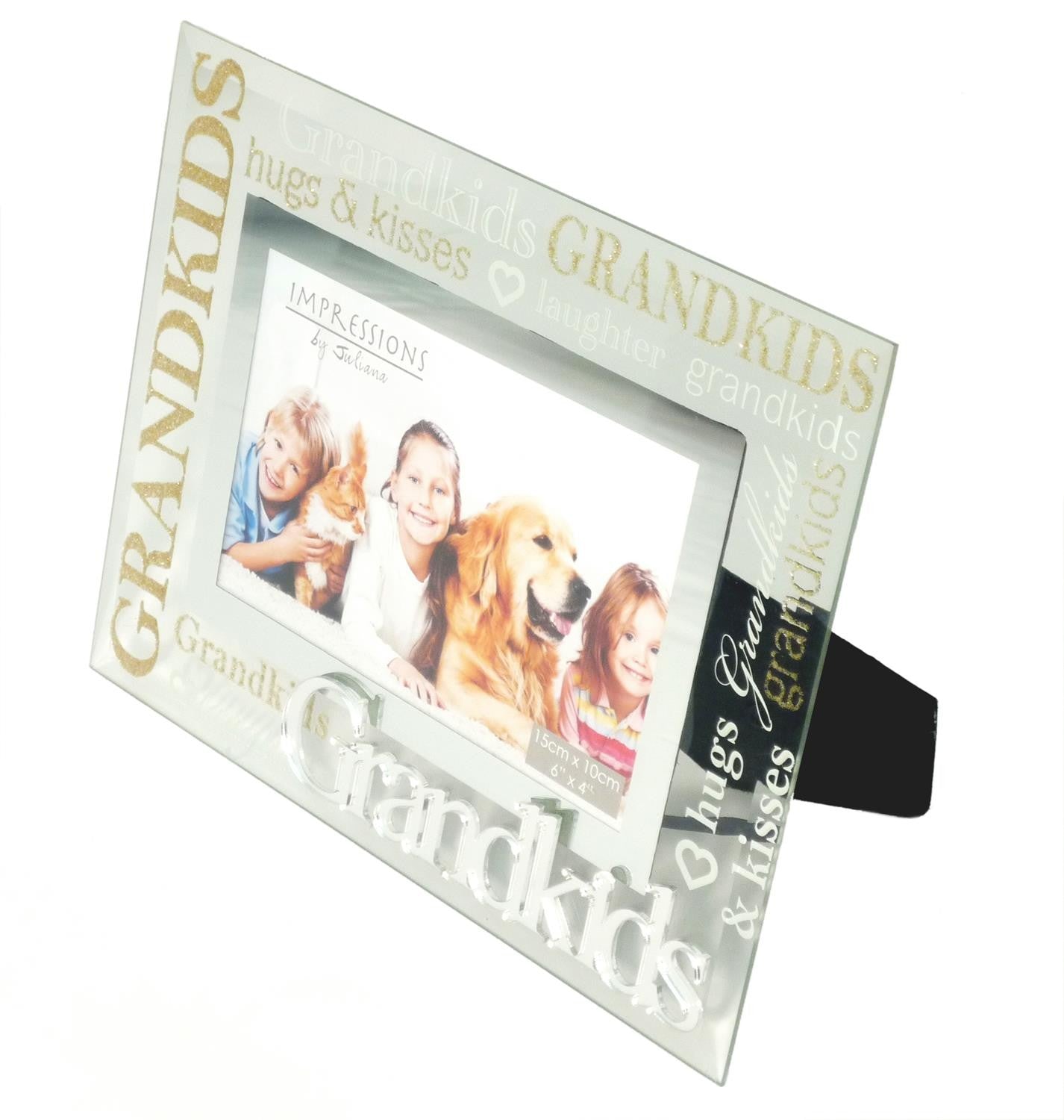 Grandkids 3D Word Glass & Mirror Photo Frame