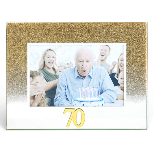 70th Birthday Photo Frame 3.5x5 inch Gold