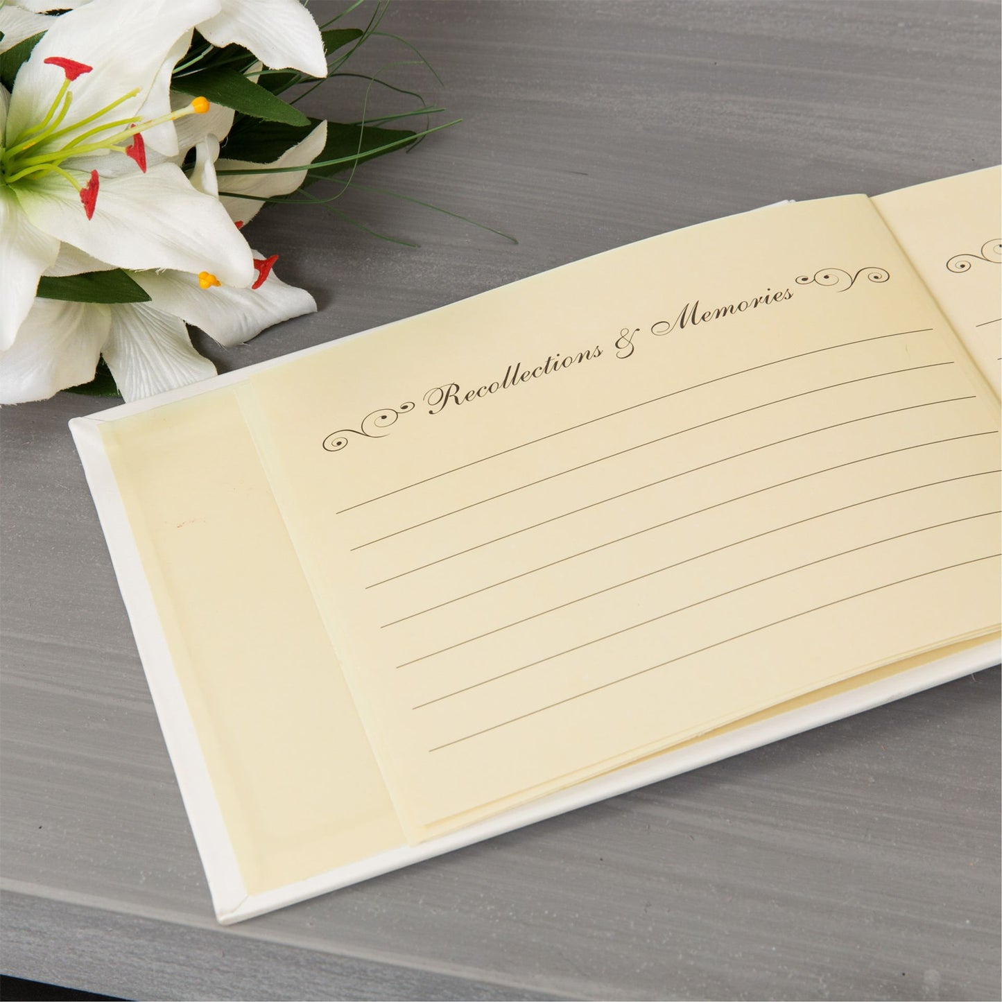 Juliana Cream Leathertte Book of Condolence/Memory Book