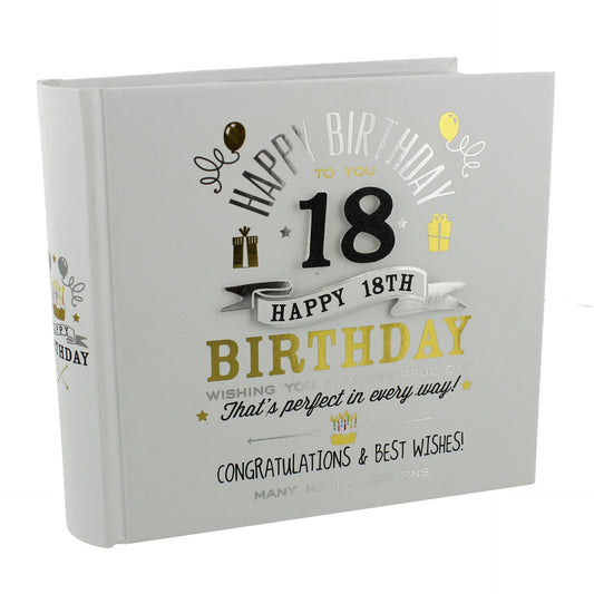 Signography Birthday Boy 18th Birthday Photo Album | Holds 80 6X4 Photos