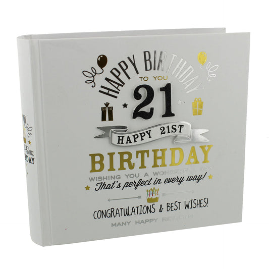 Signography Birthday Boy 21st Birthday Photo Album | Holds 80 6X4 Photos