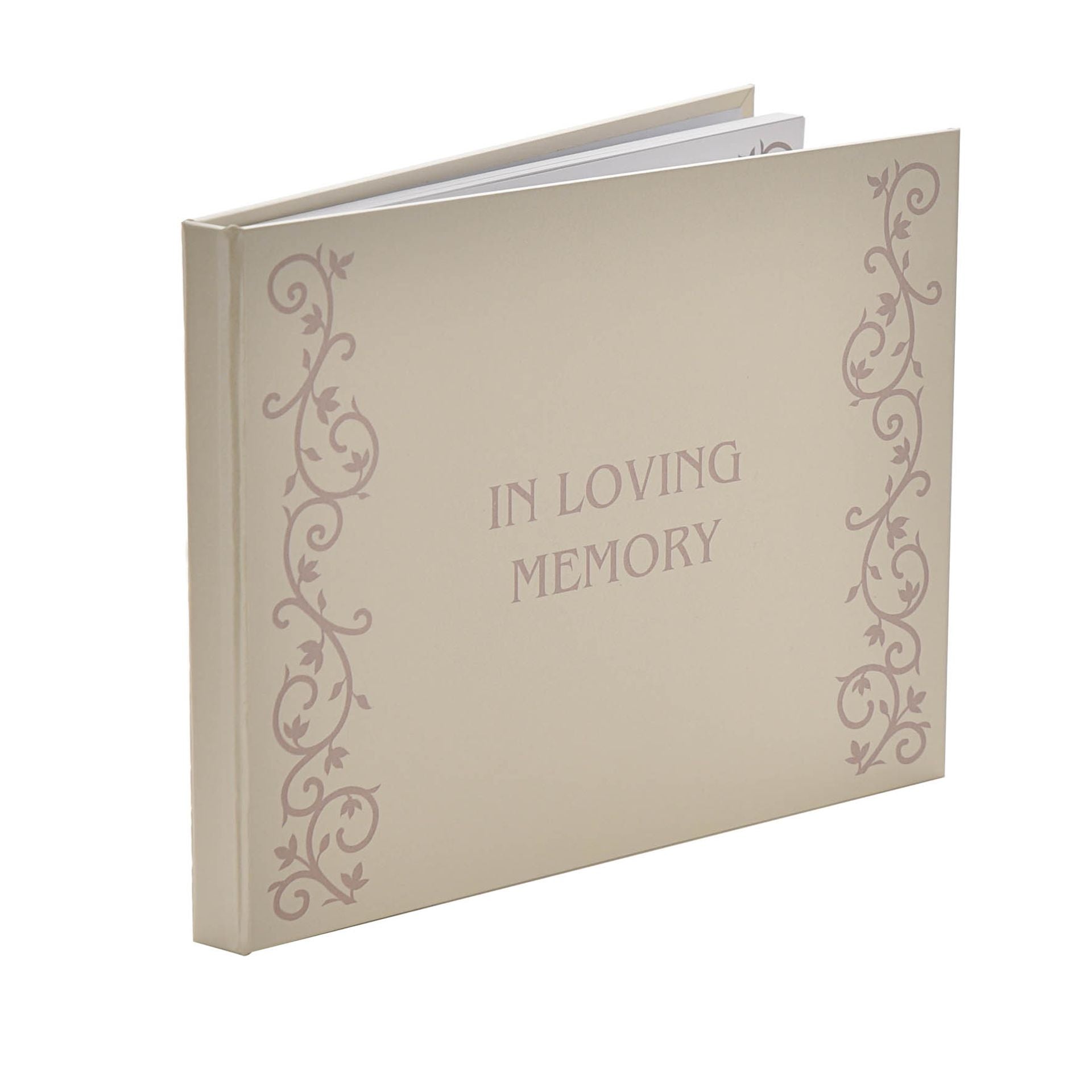 in loving memory book on side