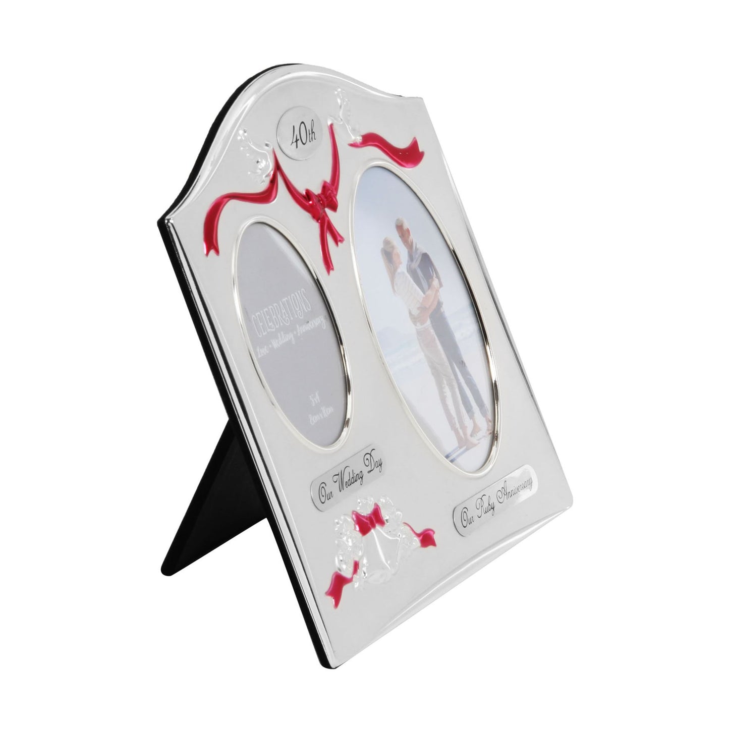 Juliana Photo Frame 2 Tone Silver Plated Double Wedding Anniversary - 40th Ruby FS55040