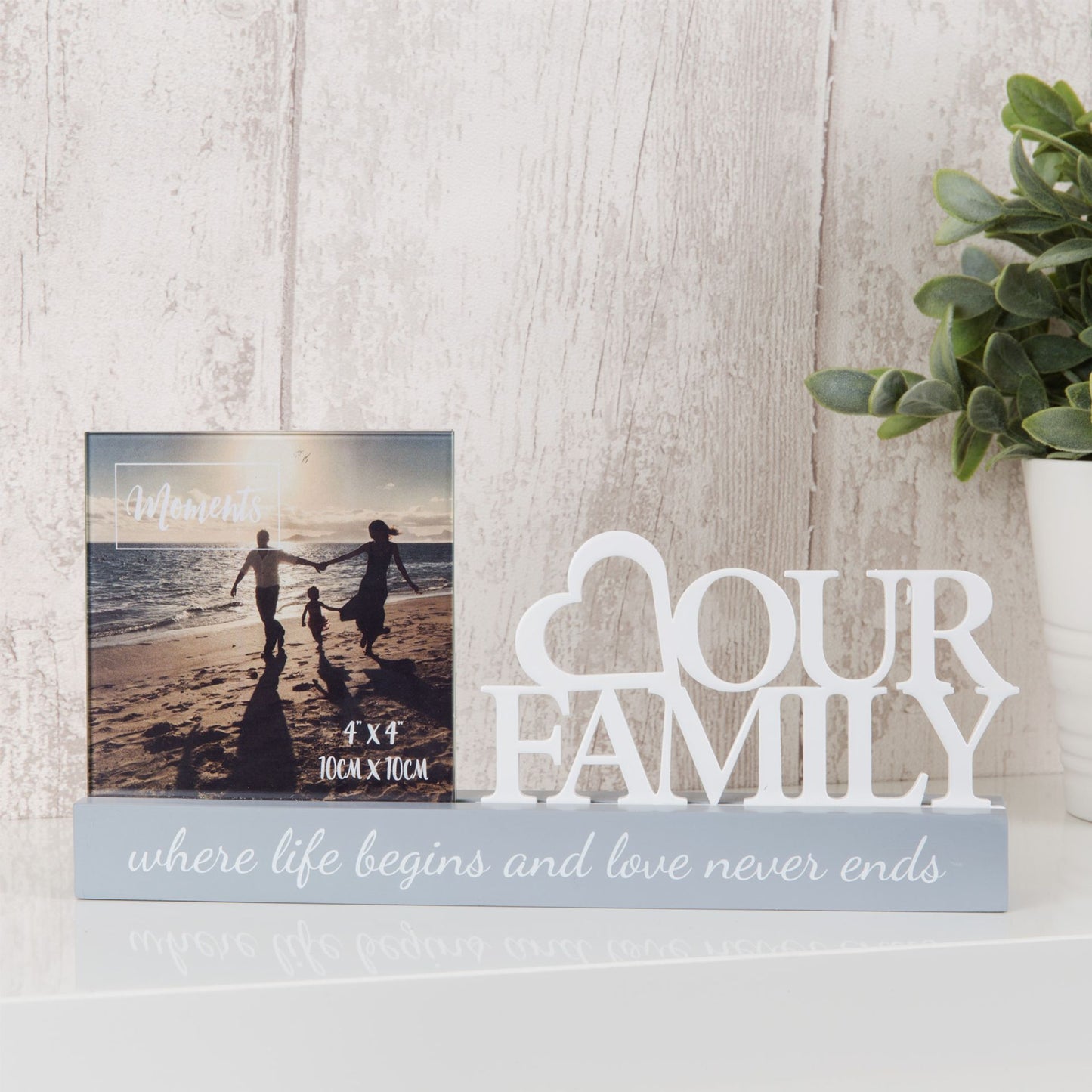Frame 'Our Family' where life begins and love never ends