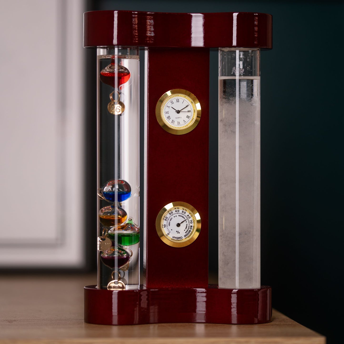 Galileo Thermometer & Storm Glass Display 18cm