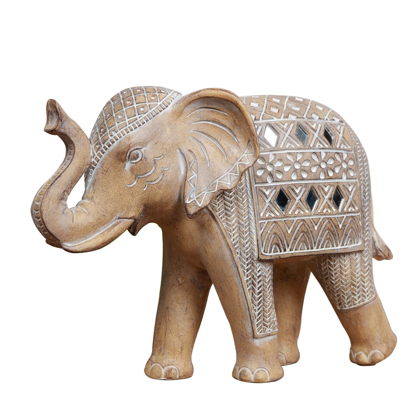Hestia Embossed Sandstone Effect Elephant Figurine