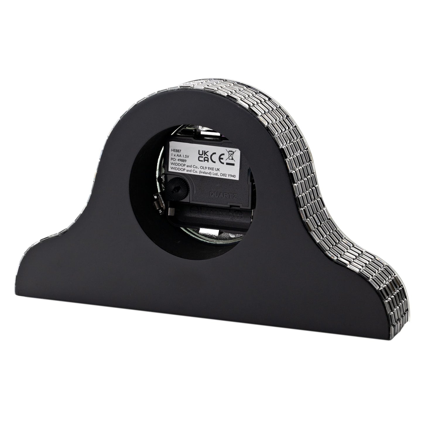 Glass Mirror Napoleon Mantel Clock - Mirror Glass - 13 x 23 x 5cm